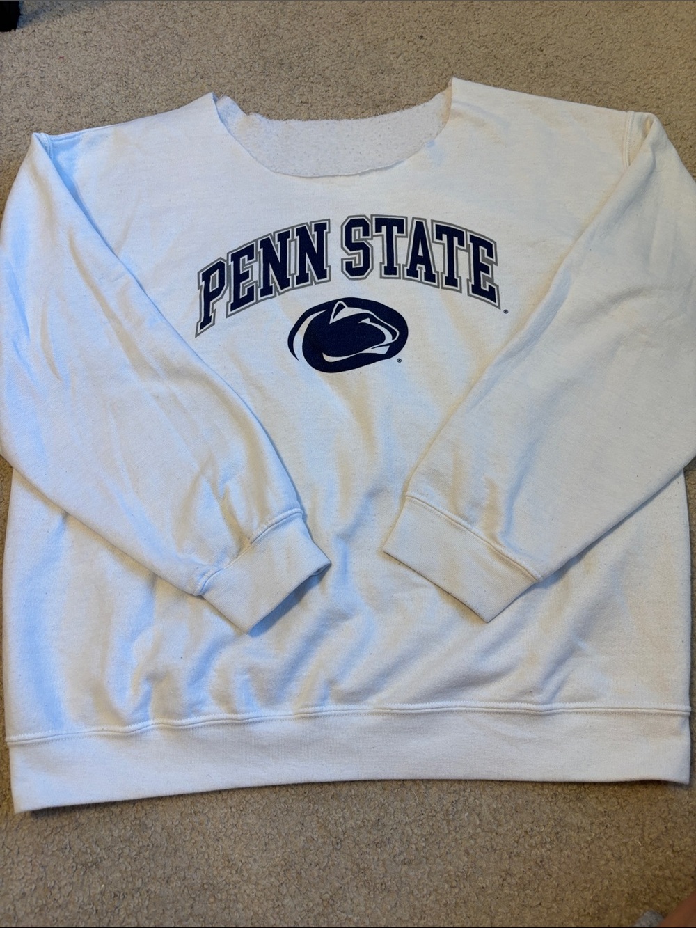 Penn State White off the shoulder Sweatshirt